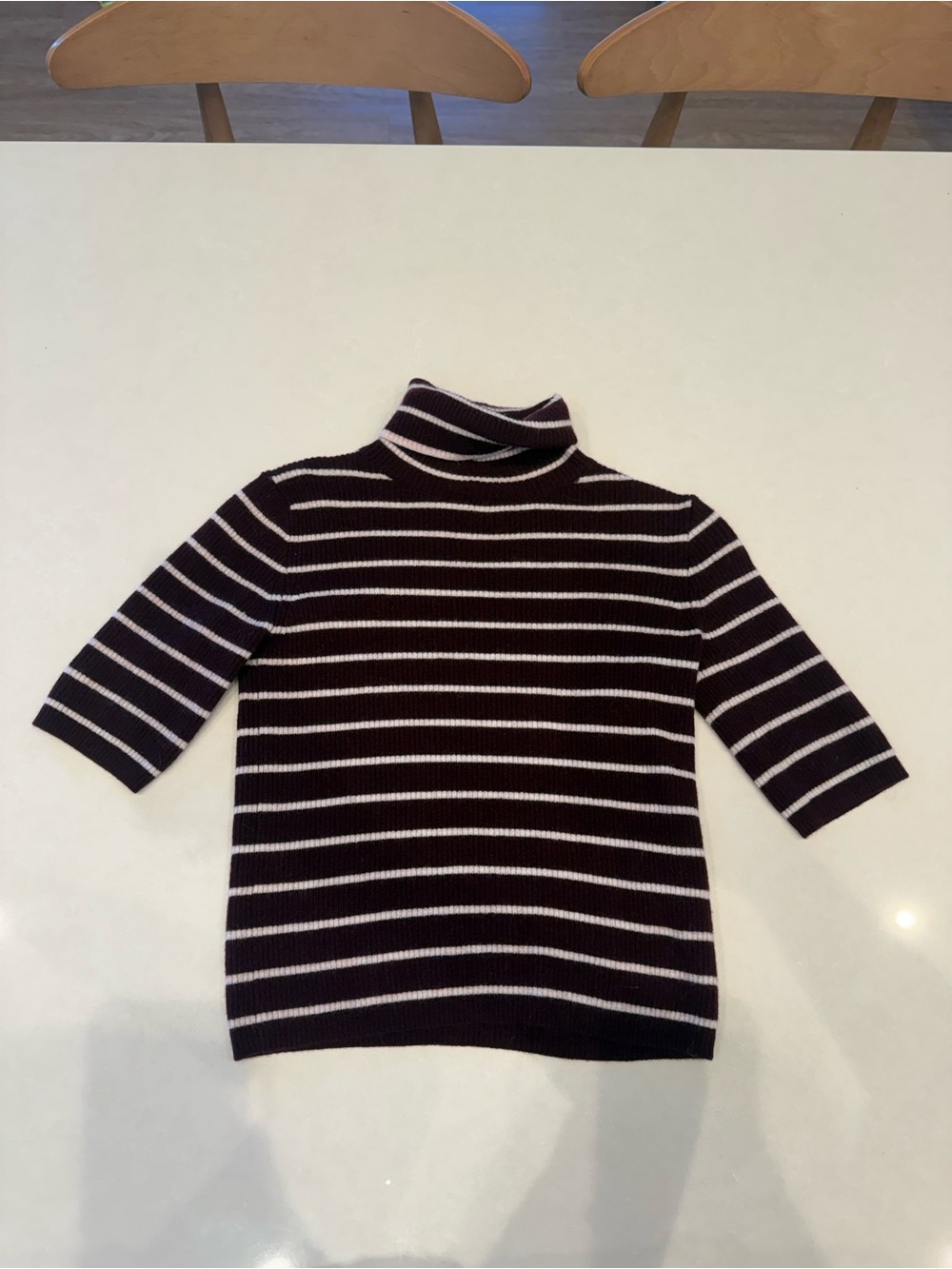 Madewell Black and White Striped Turtleneck Sweater